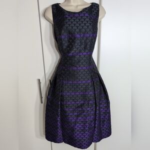 Carmen Marc Valvo Purple A-Line Cocktail Dress